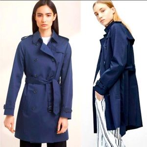 Babaton navy military style trench coat XS